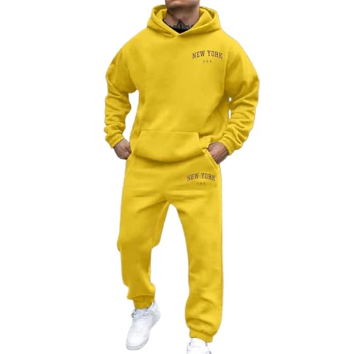 Bauzuoyo Jogginganzug Herren 2-teilig Leopardenmuster Hoodie und Jogginghose Trainingsanzug Baggy Tracksuit Freizeitanzug Zweiteiler Outfit Sportbekleidung Hip Hop Y2K Streetwear von Bauzuoyo