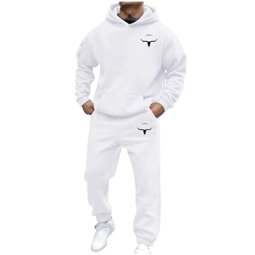 Bauzuoyo Jogginganzug Herren Set Sweatshirt mit Kapuze und Jogginghose Warmes Trainingsanzug Langarm Sportanzug Zweiteiler Elegant Jogger Set Bequem Baggy Stretch Fitnessanzug von Bauzuoyo