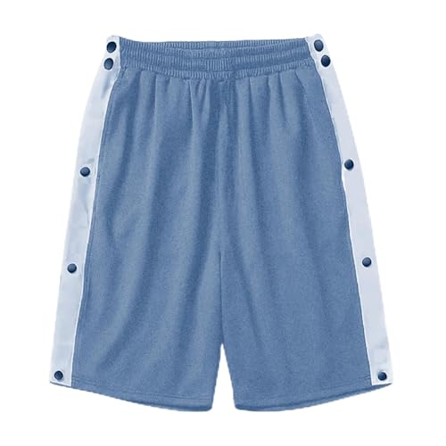 Bauzuoyo Jogginghose Herren mit Druckknöpfen Kurz Sportlich Reha Hose Herren Seitlich Zu Öffnen Elastischer Bund Sporthose An Der Seite Trainingshose Locker Lässig Freizeithose mit Taschen von Bauzuoyo