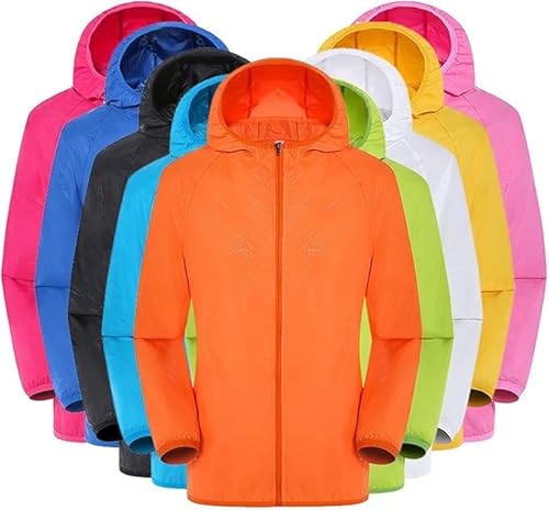 Bauzuoyo Regenjacke Herren Wasserdicht Fahrrad Windbreaker Sonnenschutz Packbare Ultraleichte Windjacke Regenmantel mit Kapuze Einfarbig Outdoorjacke Atmungsaktiv Übergangsjacke für Herren von Bauzuoyo
