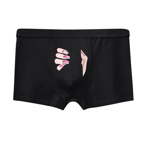 Boxershorts Herren mit Lustigen Motiv, Herren Unterhosen Aus Baumwolle Unterwäsche Leicht Atmungsaktiv Shortys Bequeme Weich Dessous Regular Fit Männer Funny Gedruckt Unterwäsche von Bauzuoyo