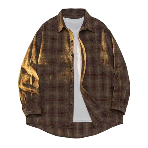 Herren Flanellhemd Langarm Button Up Kariert Baumwollhemd Freizeithemd Herbst Winter Warm Hemd Langarm Herren Karoshirt mit Knöpfe und Brusttasche Herren Flanellhemd Langarm Button Up Kariert Baumwollhemd Freizeithemd Herbst Winter Warm Hemd Langarm Herren Karoshirt mit Knöpfe und Brusttasche von Bauzuoyo