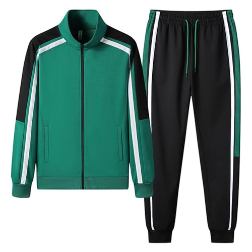 Herren Jogginganzug Freizeitanzug Patchwork-Design Barockmuster Sportanzug für Männer Trainingsanzug Laufanzug Gym Tracksuit Sweatjacke Zip & Sweathose Jogginghose Sweatshirt von Bauzuoyo