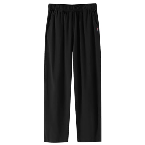 Schlafanzug Herren Hosen Lang Baumwolle Pyjama Hose Herren Schlafhose Weich Einfarbig Pyjamas Casual Bequem Freizeithose Herren Pyjamahose Herbst Winter Schlafanzughose Hausanzug von Bauzuoyo
