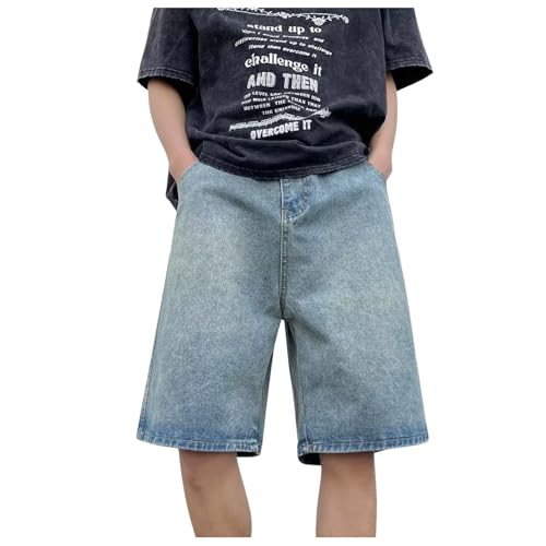 Shorts Herren Kurze Baggy Jeans Shorts Y2K Oversize Jeanshose Hip Hop Skater Hose Jeansshorts Denim Shorts Bermuda Jeans Shorts Sommer Streetwear Freizeithose kurz Casual Jogginghose von Bauzuoyo