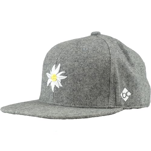 Bavarian Caps BC Cap Edelweiß Flanell Snap GRAU - - von Bavarian Caps