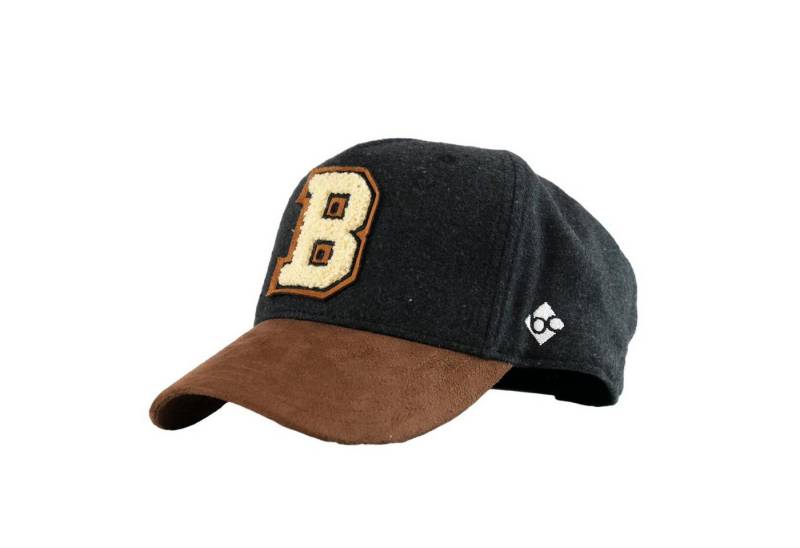 Bavarian Caps Baseball Cap Bavarian Caps "B" - dunkelgrau (Curved) (Basecap, Basecap) Kunstwildlederschirm von Bavarian Caps