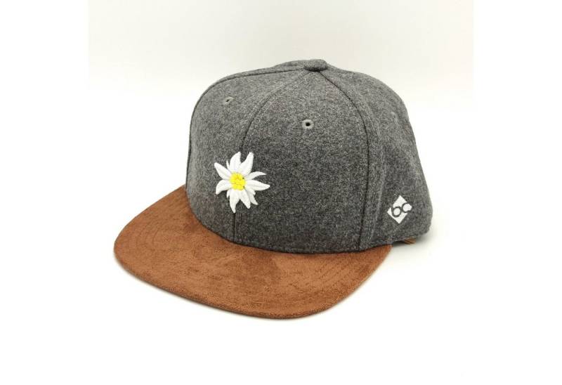 Bavarian Caps Baseball Cap Edelweiß 'Wildleder Snapback anthrazit / braun von Bavarian Caps