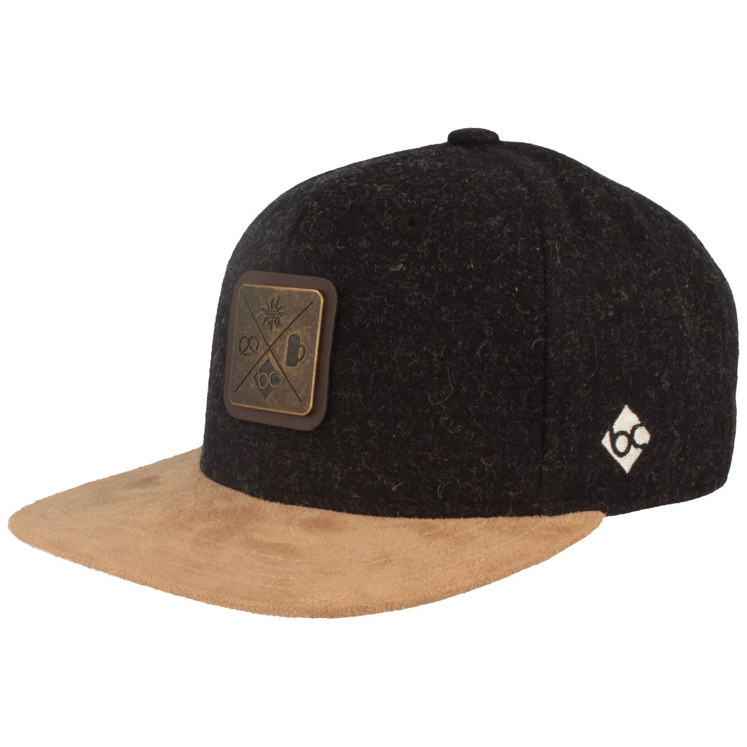 Bavarian Caps Flat Brim Snapback Baseball-Cap Kreizweis Brezn Bierkrug Edelweiss von Bavarian Caps