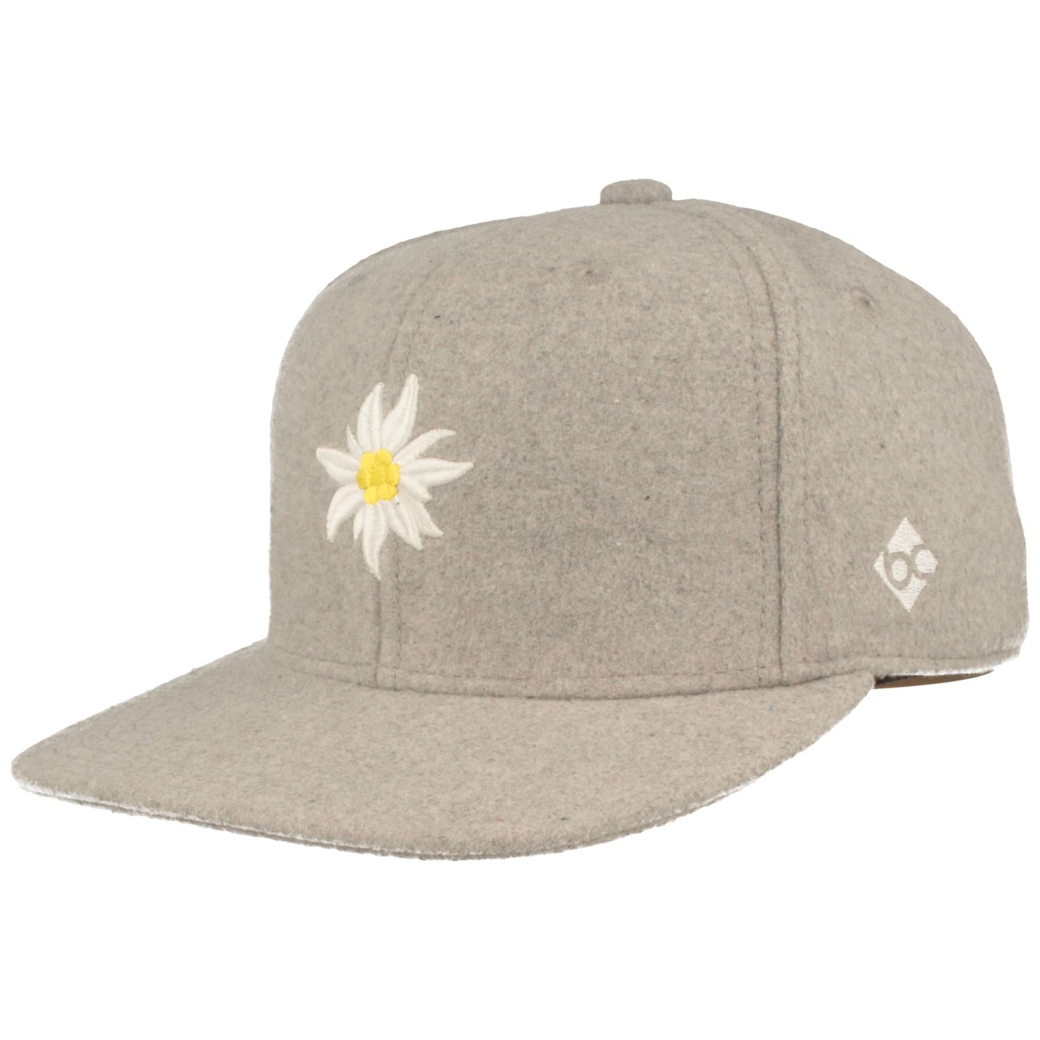 Bavarian Caps Flat Brim Snapback Baseball-Cap mit Edelweiss-Stickerei von Bavarian Caps