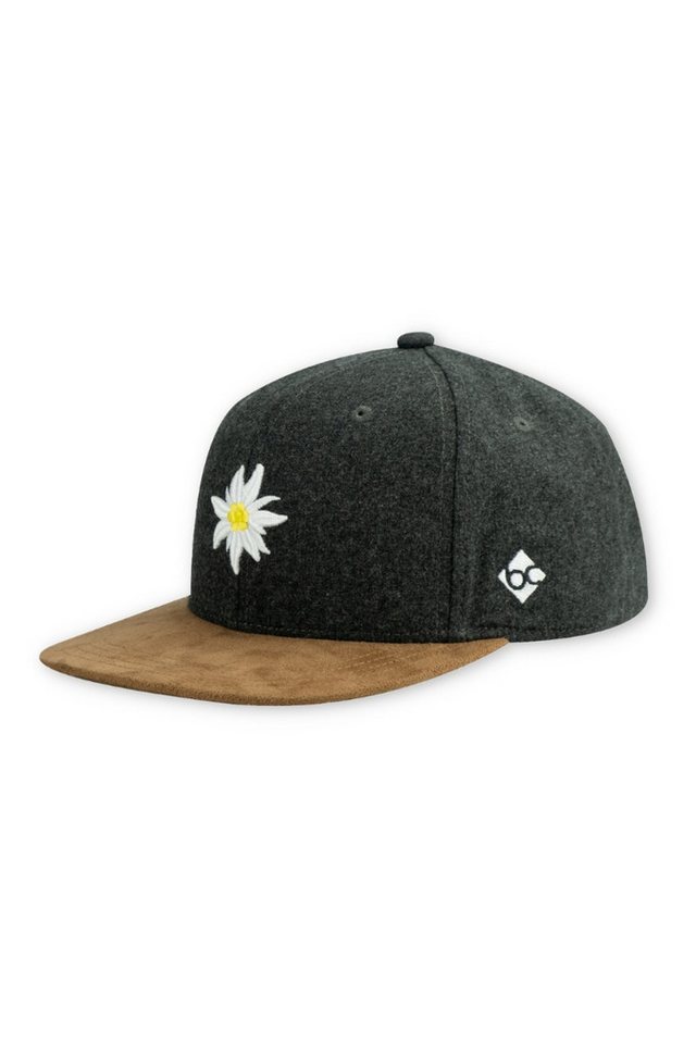 Bavarian Caps Schiebermütze Basecap - EDELWEIß - anthrazit von Bavarian Caps