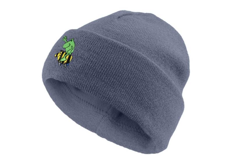 Bavarian Caps Strickmütze Bavarian Caps Kinder Stick-Haum "Janosch: Tigerententaxi" - blaugrau (Beanie, Beanie) Tigerententaxi Stickerei von Bavarian Caps