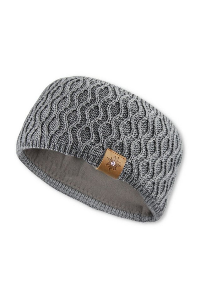 Bavarian Caps Strickmütze Stirnband Damen - GLITZER-EDELWEIß - dunkelgrau, mittelgrau von Bavarian Caps