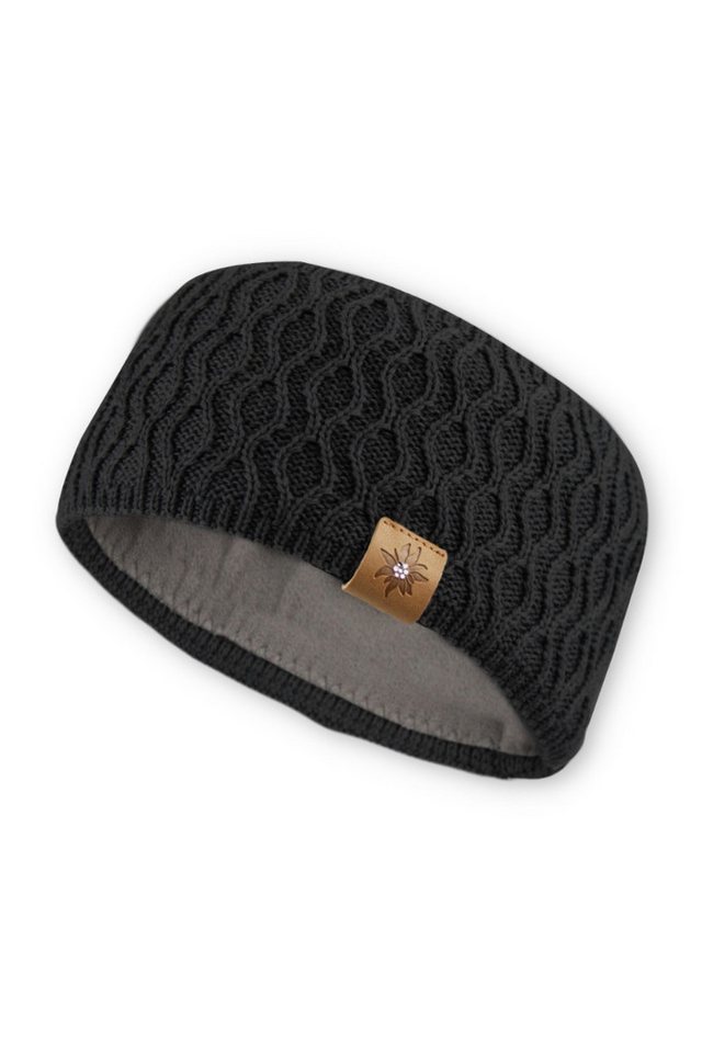 Bavarian Caps Strickmütze Stirnband Damen - GLITZER-EDELWEIß - dunkelgrau, mittelgrau von Bavarian Caps