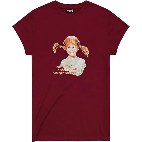 Bavarian Caps T-Shirt Pippi Langstrumpf weinrot - S von Bavarian Caps