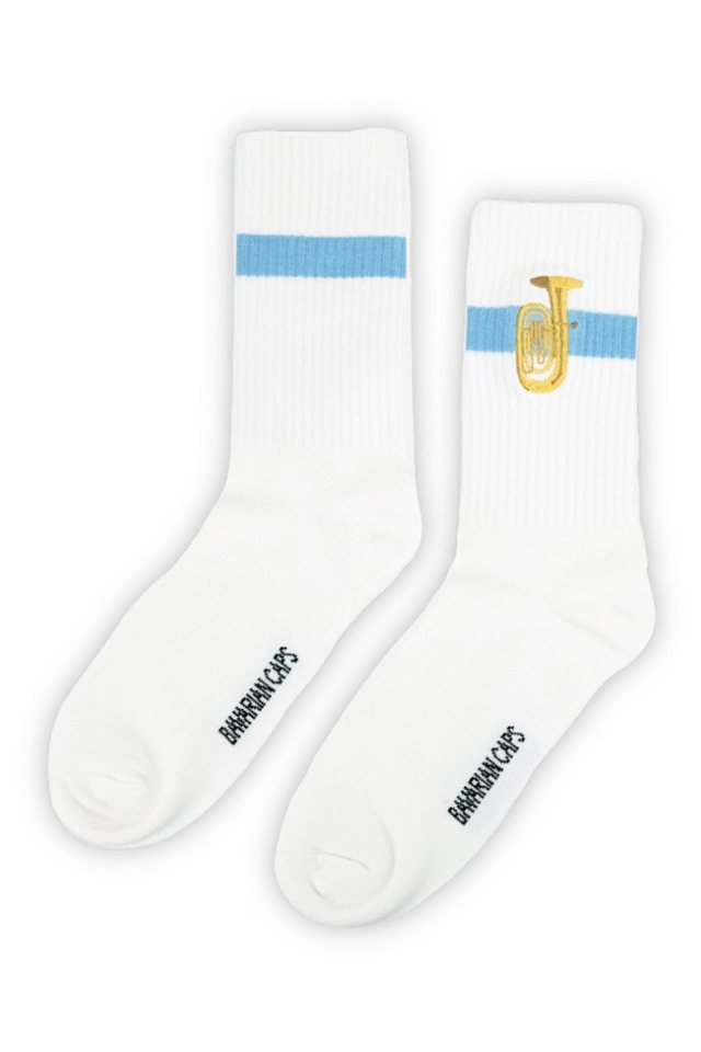Bavarian Caps Trachtensocken Sportsocken Herren - TUBA - weiß von Bavarian Caps