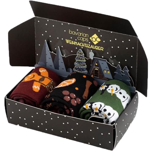 Bavarian Caps WEIHNACHTSZAUBER 3ER SOCKEN BOX Größe: 41-46 von Bavarian Caps