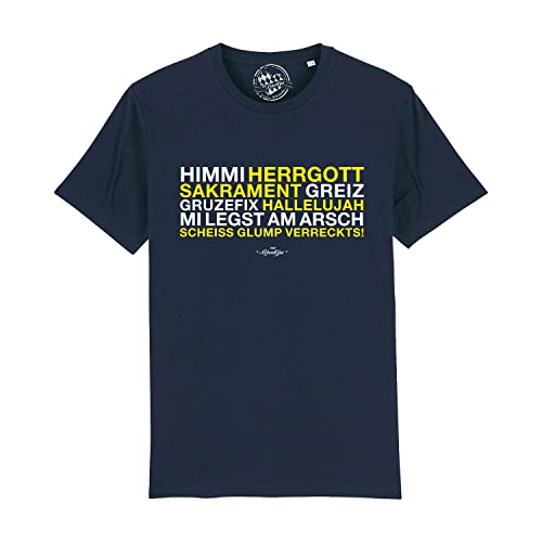 Bavariashop Bayerisches Herren T-Shirt Himmi Herrgott - XL - dunkelblau von Bavariashop