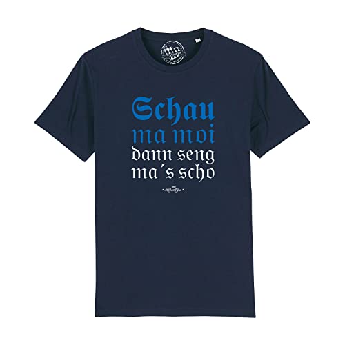 Bavariashop Bayerisches Herren T-Shirt Schau ma moi - XXL - dunkelblau von Bavariashop