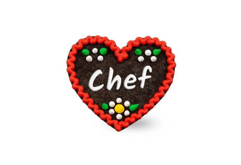 Bavariashop Brosche Filzherz-Anstecker "Chef" von Bavariashop