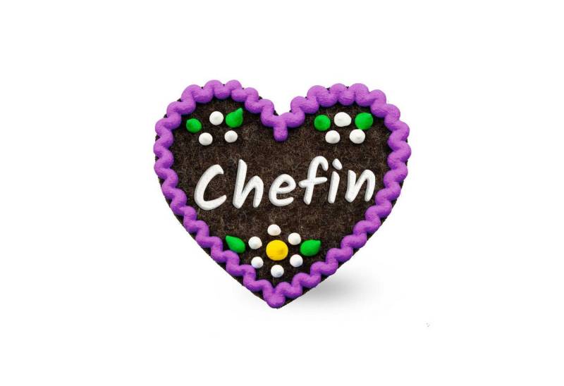 Bavariashop Brosche Filzherz-Anstecker "Chefin" von Bavariashop