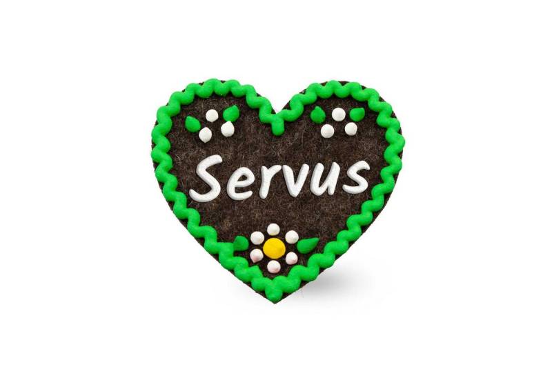 Bavariashop Brosche Filzherz-Anstecker "Servus" von Bavariashop
