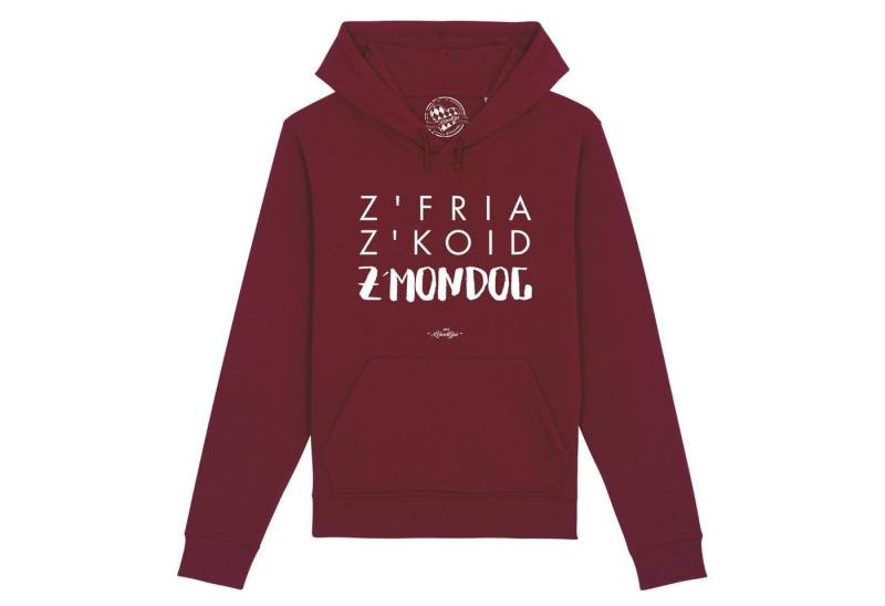 Bavariashop Hoodie Herren Hoodie "Z'fria z'koid z'Mondog..." von Bavariashop
