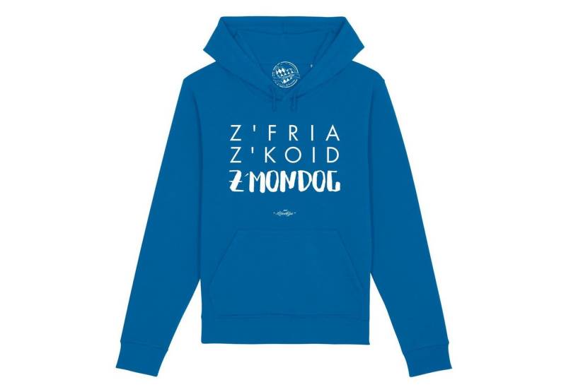Bavariashop Hoodie Herren Hoodie "Z'fria z'koid z'Mondog..." von Bavariashop