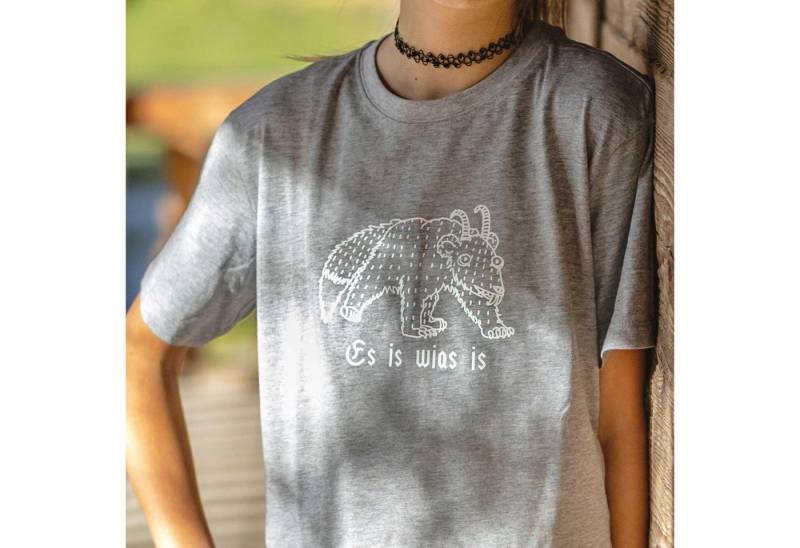 Bavariashop Print-Shirt Kinder T-Shirt Wolpertinger "Es is wias is" von Bavariashop