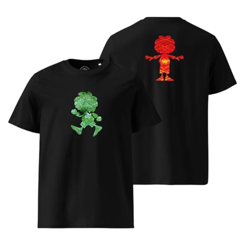 Bavariashop | Pumuckl Ampel Herren Shirt | Ampelmännchen Design | Front- & Backprint | Bio-Baumwolle Schwarz - Gr. M von Bavariashop