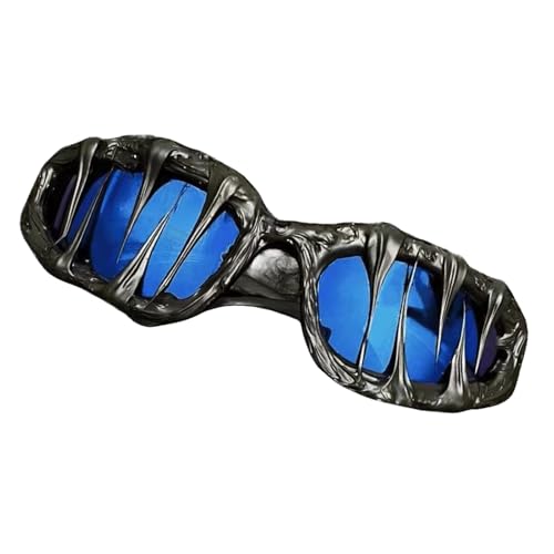 Bavokon Gotische Brille,Lustige Brillen Für Erwachsene - UV400 Schutz Coole Modebrille Dunkler Stil Herren Jugendliche Karneval Cosplay Party Discothek Festtage von Bavokon