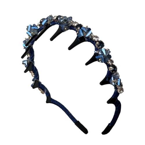 Bavokon Haarbänder Mit Zähnen | Elegante Strasssteine Kopfband Mit Anti-Rutsch-Zinken | Anti-Rutsch Mode Haarschmuck Dekorativ für Frauen Mädchen Brautjungfern Bräute Party Hochzeit Festivals von Bavokon