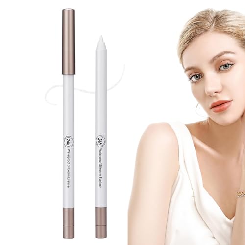 Bavokon Langlebiger Eyeliner, Bleistift-Eyeliner für Frauen | Professioneller Eyeliner-Stift | Natürlicher Eyeliner-Stift für Frauen, glatter, wasserfester weißer Eyeliner-Stift von Bavokon