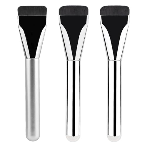 Foundation Make-up Pinsel - 1/3pcs Flacher Leichter Concealer Pinsel | Flüssiger Puderpinsel | Ultra Dünn Make Up Pinsel Flach Faserhaar Gesichtsbürste | Beauty Geschenke Für Frauen Mädchen von Bavokon