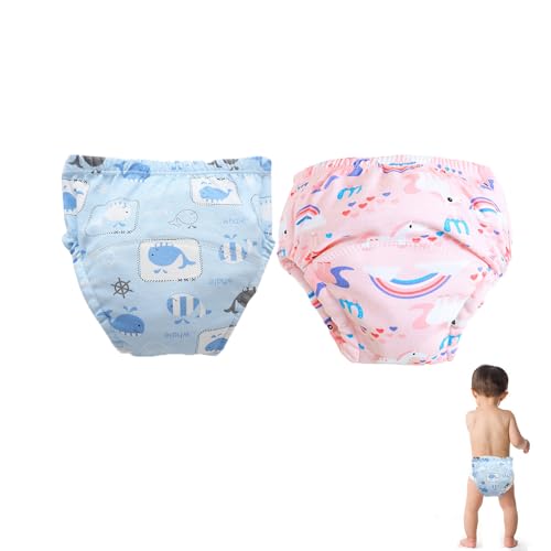 Baby Töpfchen Trainingshose,2 Stück Baumwolle Töpfchen Trainingshose,Kinder Töpfchentraining Unterwäsche,Kinder Töpfchen-Trainingshosen,Waschbar und Wiederverwendbar Weich und Bequem für 2-4 Jahre von Bavooty