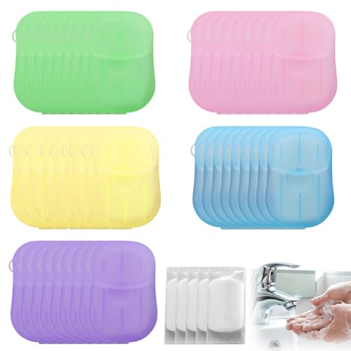 Seifenblätter,Seifenblätter für Unterwegs,Seifenpapierblätter,5 Boxen Seife Papier Seifenblätter 900 Blätter Seife für Unterwegs Einweg Papier Seife 5 Farben Seifenblätter Reisen Tragbare Papier von Bavooty