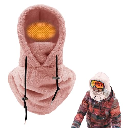 Sturmhaube Winter für Damen,Warme Balaclava Gesichtsmaske,Plüsch Sturmhaube Mütze,Winter Thermo Skimaske,Unisex Balaclava Skimütze für Outdoor Wintersport Skifahren,Rosa von Bavooty