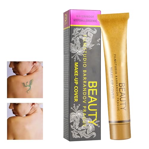 Tattoo Concealer,Tattoo Cover,Scar Concealer,Narben Concealer,Narben Cover Up,Professional Makeup Abdeckendes Serum,Tattoo Entferner,Narben Tattoo Concealer,Für Männer Frauen,Elfenbeinweiß,30g von Bavooty