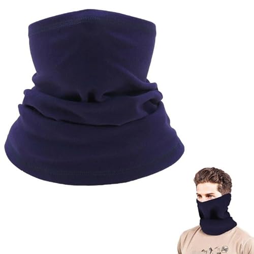 Winter Loop Schal Herren & Damen,Universal Schlauchschal Winter Halstuch,Multifunktionstuch Halswärmer,Weichem Fleece Schlauchschal,Winddicht für Outdoor Skifahren Motorrad Laufen Radfahren,Navy Blau von Bavooty