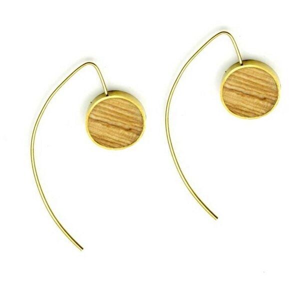 Bawa Hope Messingohrring mit Holz von Bawa Hope