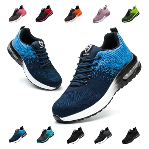 Bawalon Arbeitsschuhe Leicht Herren Sicherheitsschuhe Damen rutschfest Sportlich Stahlkappenschuhe Atmungsaktiv mit Stahlkappe Arbeitsschutzschuhe Blau EU 42 Bawalon Arbeitsschuhe Leicht Herren Sicherheitsschuhe Damen rutschfest Sportlich Stahlkappenschuhe Atmungsaktiv mit Stahlkappe Arbeitsschutzschuhe Blau EU 42 von Bawalon