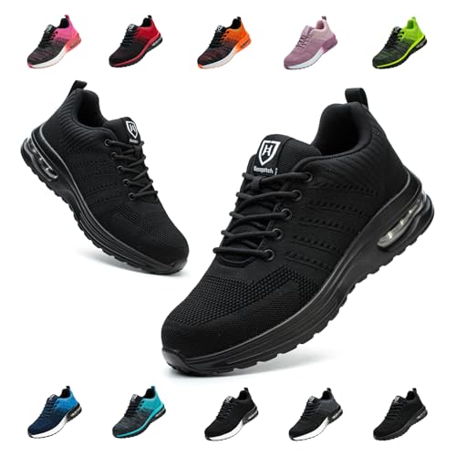 Bawalon Arbeitsschuhe Leicht Herren Sicherheitsschuhe Damen rutschfest Sportlich Stahlkappenschuhe Atmungsaktiv mit Stahlkappe Arbeitsschutzschuhe Pures Schwarz EU 41 Bawalon Arbeitsschuhe Leicht Herren Sicherheitsschuhe Damen rutschfest Sportlich Stahlkappenschuhe Atmungsaktiv mit Stahlkappe Arbeitsschutzschuhe Pures Schwarz EU 41 von Bawalon