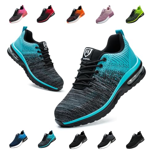 Bawalon Arbeitsschuhe Leicht Herren Sicherheitsschuhe Damen rutschfest Sportlich Stahlkappenschuhe Atmungsaktiv mit Stahlkappe Arbeitsschutzschuhe helles Cyan EU 41 Bawalon Arbeitsschuhe Leicht Herren Sicherheitsschuhe Damen rutschfest Sportlich Stahlkappenschuhe Atmungsaktiv mit Stahlkappe Arbeitsschutzschuhe helles Cyan EU 41 von Bawalon