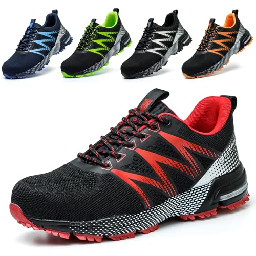 Bawalon Sicherheitsschuhe Herren Arbeitsschuhe Damen Leicht Atmungsaktiv Sportlich rutschfest Schutzschuhe mit Stahlkappe Rot 37 EU Bawalon Sicherheitsschuhe Herren Arbeitsschuhe Damen Leicht Atmungsaktiv Sportlich rutschfest Schutzschuhe mit Stahlkappe Rot 37 EU von Bawalon