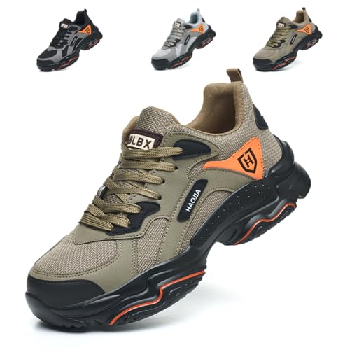 Bawalon Sicherheitsschuhe Herren Damen Arbeitsschuhe rutschfeste Atmungsaktiv Leicht Anti-Smashing Anti-Piercing Stahlkappenschuhe Wanderschuhe Outdoor Beige EU 43 Bawalon Sicherheitsschuhe Herren Damen Arbeitsschuhe rutschfeste Atmungsaktiv Leicht Anti-Smashing Anti-Piercing Stahlkappenschuhe Wanderschuhe Outdoor Beige EU 43 von Bawalon