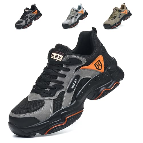 Bawalon Sicherheitsschuhe Herren Damen Arbeitsschuhe rutschfeste Atmungsaktiv Leicht Anti-Smashing Anti-Piercing Stahlkappenschuhe Wanderschuhe Outdoor Schwarz EU 45 Bawalon Sicherheitsschuhe Herren Damen Arbeitsschuhe rutschfeste Atmungsaktiv Leicht Anti-Smashing Anti-Piercing Stahlkappenschuhe Wanderschuhe Outdoor Schwarz EU 45 von Bawalon