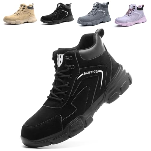 Bawalon Sicherheitsstiefel Herren Leicht Sicherheitsschuhe Herren Damen Wasserdicht Arbeitsschuhe mit Stahlkappe Schwarz 40 EU Bawalon Sicherheitsstiefel Herren Leicht Sicherheitsschuhe Herren Damen Wasserdicht Arbeitsschuhe mit Stahlkappe Schwarz 40 EU von Bawalon