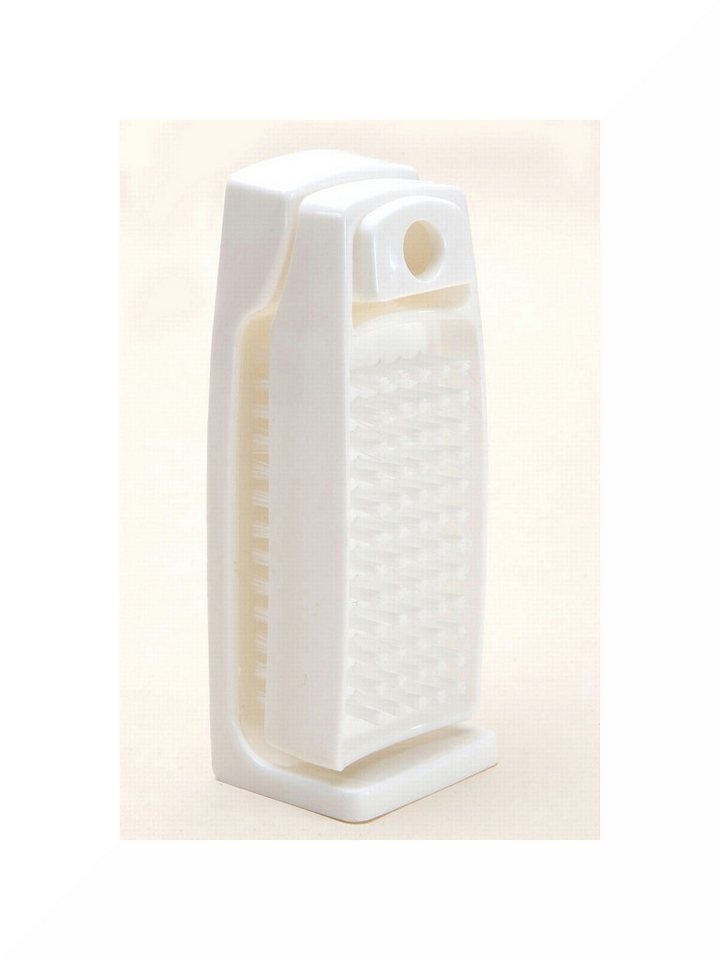 BawiTec Nagelbürste Qualitäts Nagelbürsten Set mit Halterung Kunststoff weiß Handbürsten, 10-tlg., mit Halterung von BawiTec