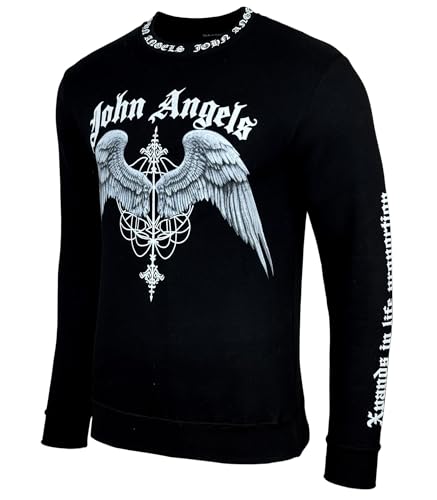 Baxboy Herren Basic College Sweater Sweatshirt Pullover Hoodie Hoody B-604, Farbe:Schwarz, Größe:M von Baxboy