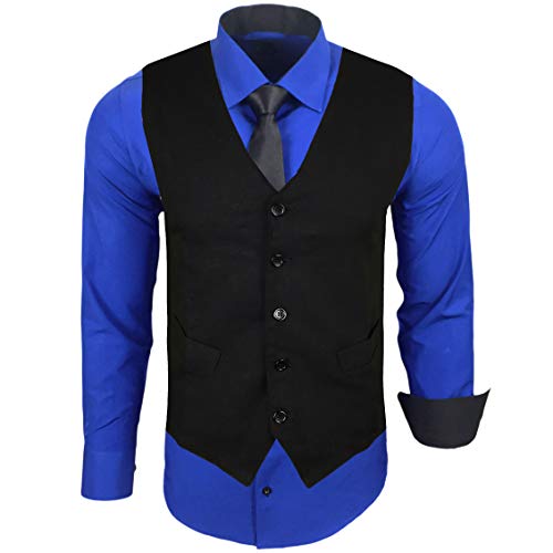 Baxboy Herren Hemd mit Weste Krawatte Anzugs Sakko Business Hochzeit Freizeit Hemden Frack Herrenweste Set wählbar B-44-HWKR, Farbe:Sax, Größe:XXL Baxboy Herren Hemd mit Weste Krawatte Anzugs Sakko Business Hochzeit Freizeit Hemden Frack Herrenweste Set wählbar B-44-HWKR, Farbe:Sax, Größe:XXL von Baxboy